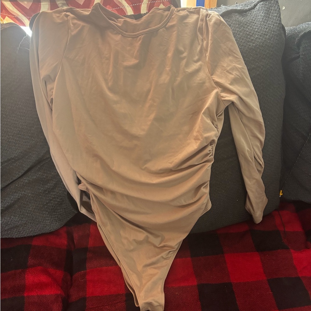 Beige Long Sleeve Bodysuit